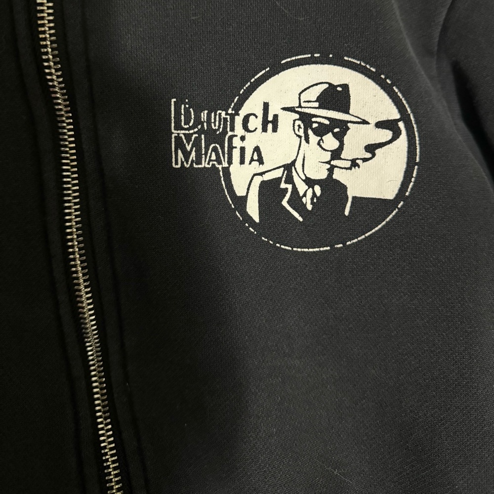 Dutch Bros Dutch Mafia Black Zip-Up Hoodie - Picture 2 of 3